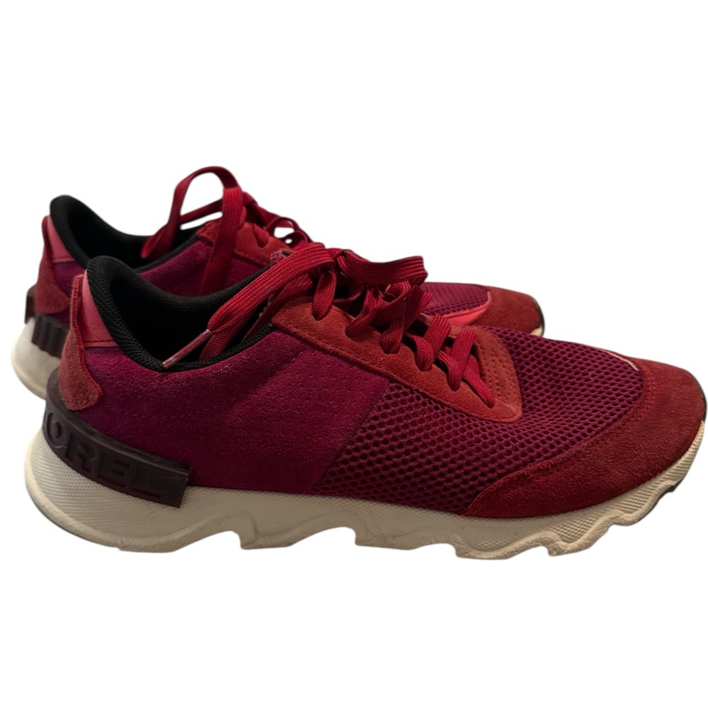 Sorel Kinetic Impact‎ Sneakers Size 9 Suede Mesh Upper Red Pink Athleisure